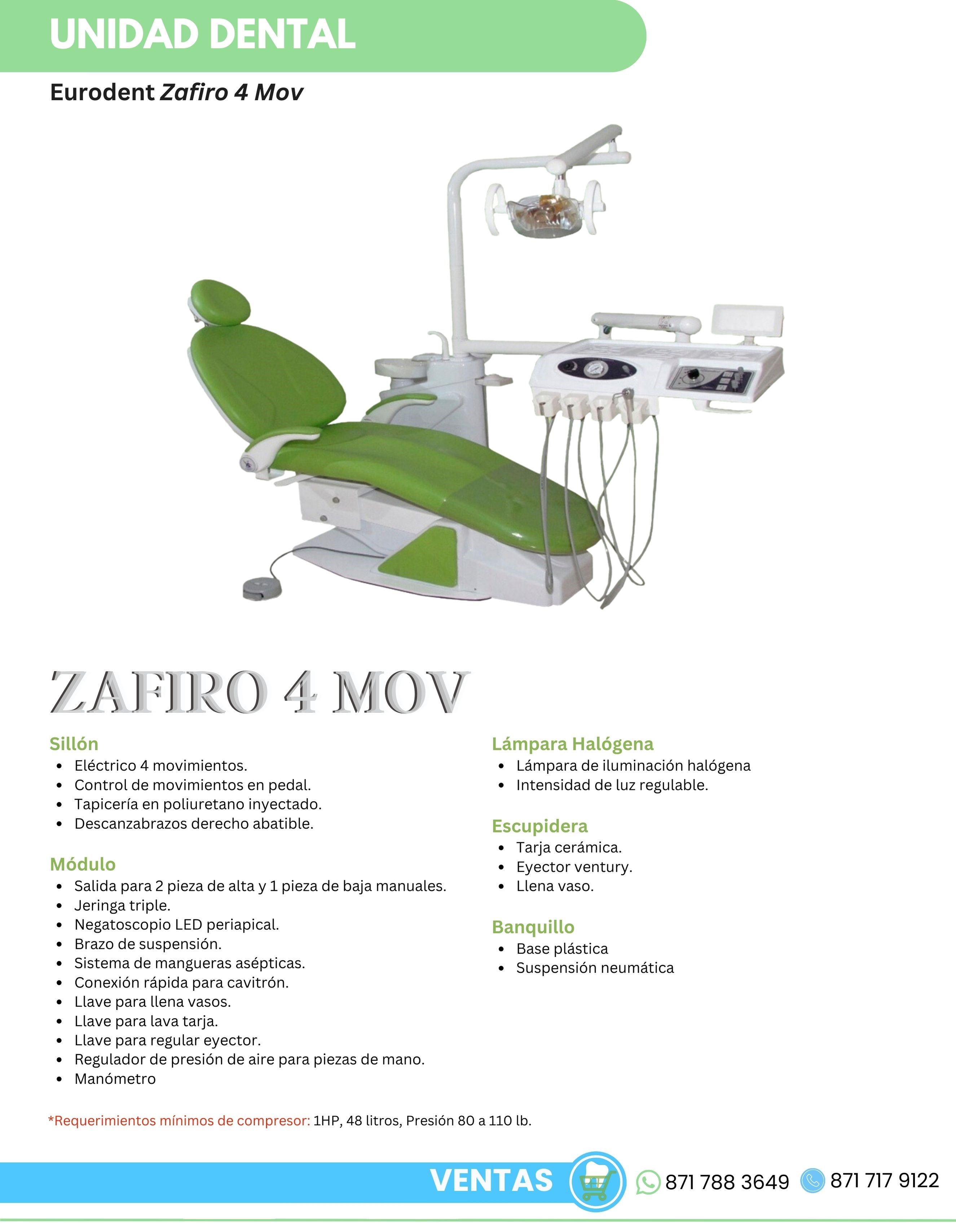 Catálogo Unidad Dental Zafiro 4 Mov Eurodent Orthosign 